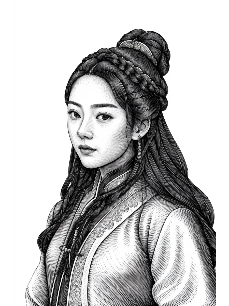 线描手绘美女独家展示