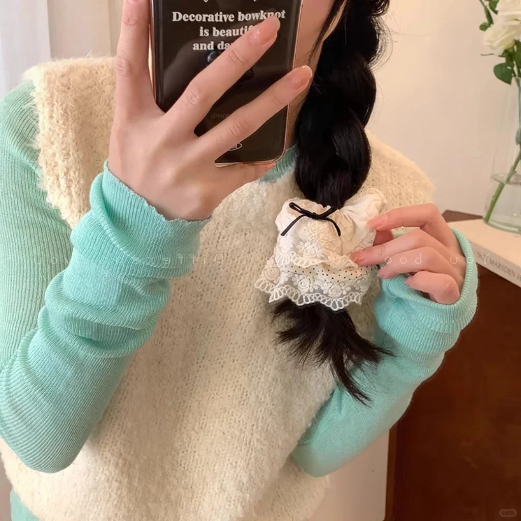 没有一个甜妹逃得过蝴蝶结🎀奶油发圈~