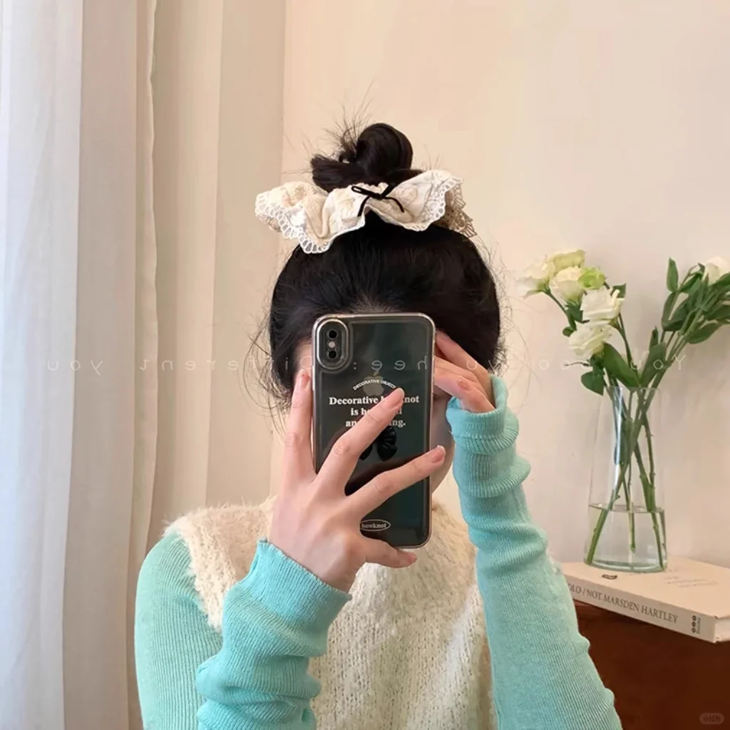 没有一个甜妹逃得过蝴蝶结🎀奶油发圈~