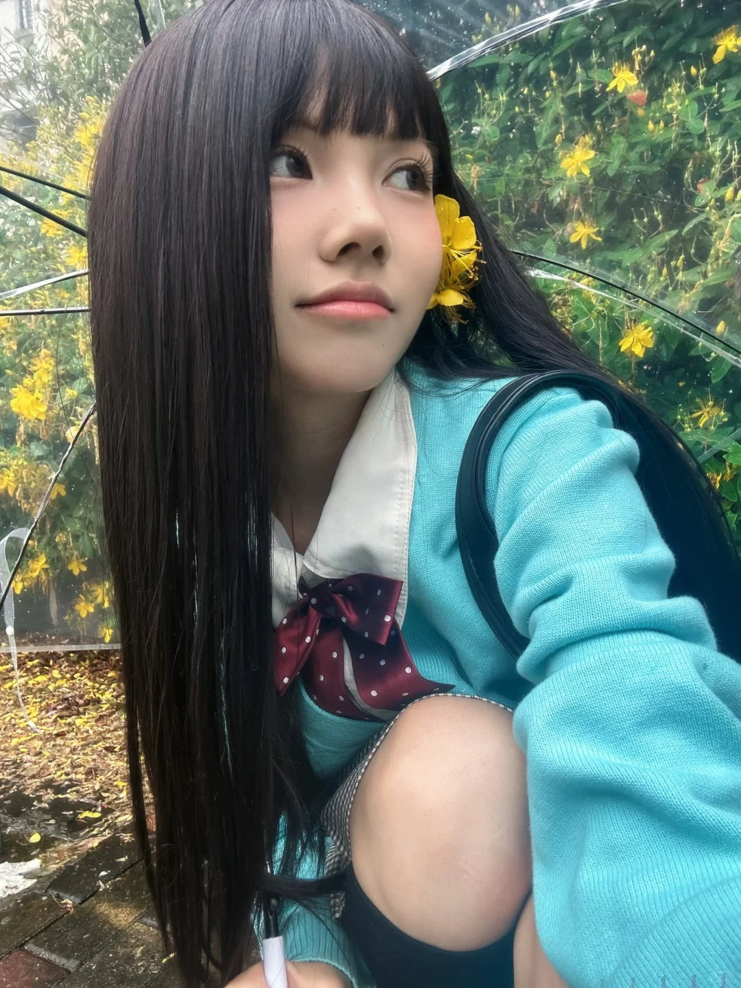 下雨天偶遇一处小黄花🌼