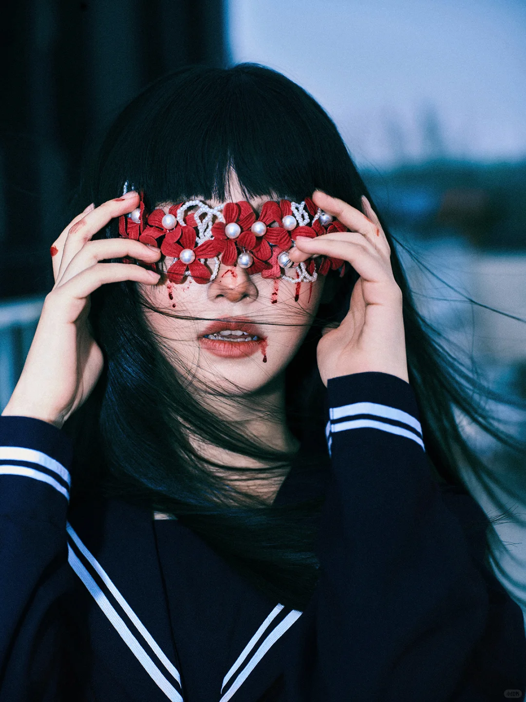 尝试了一下暗黑丧系jk🩸暗黑少女写真