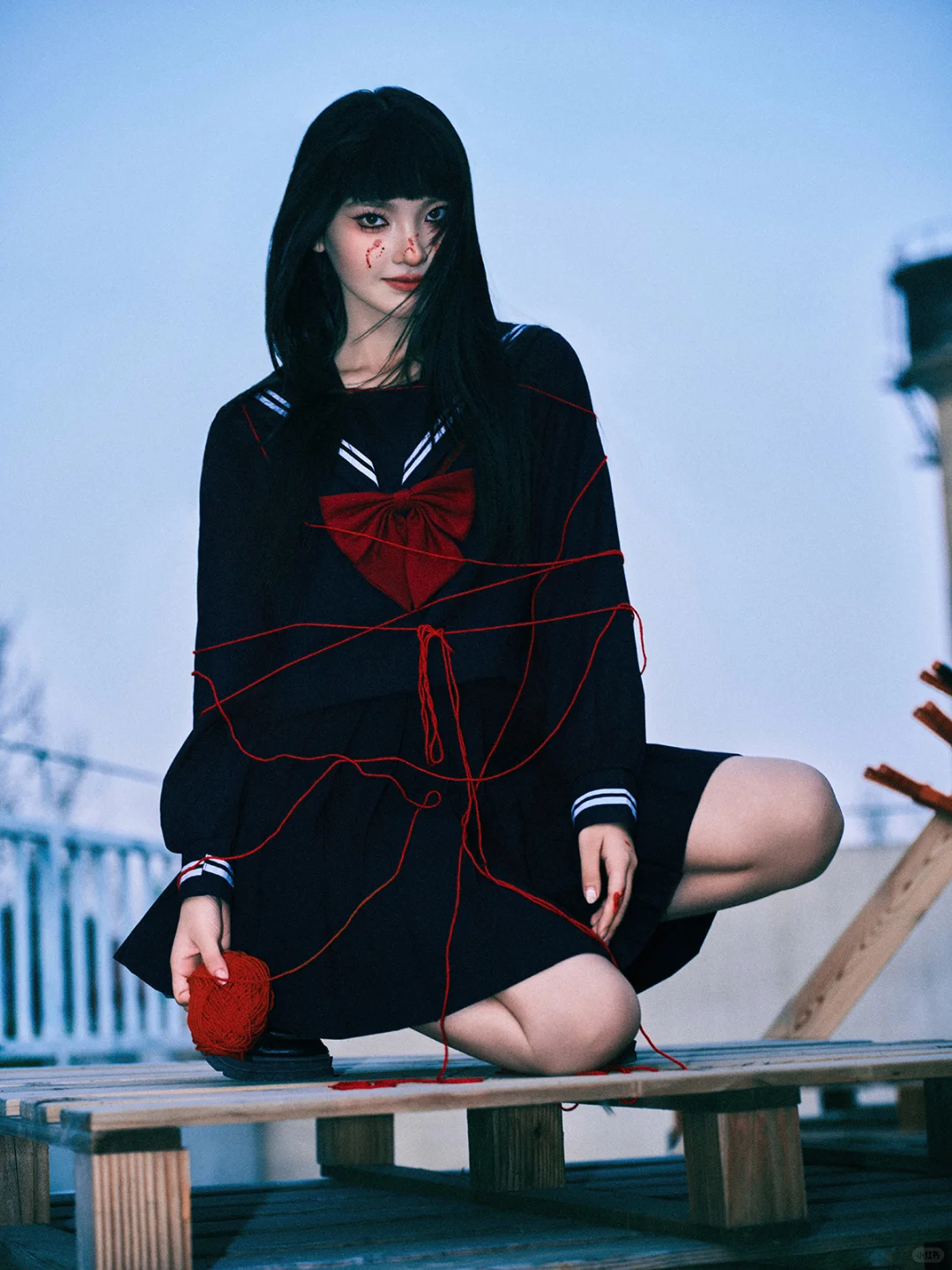 尝试了一下暗黑丧系jk🩸暗黑少女写真