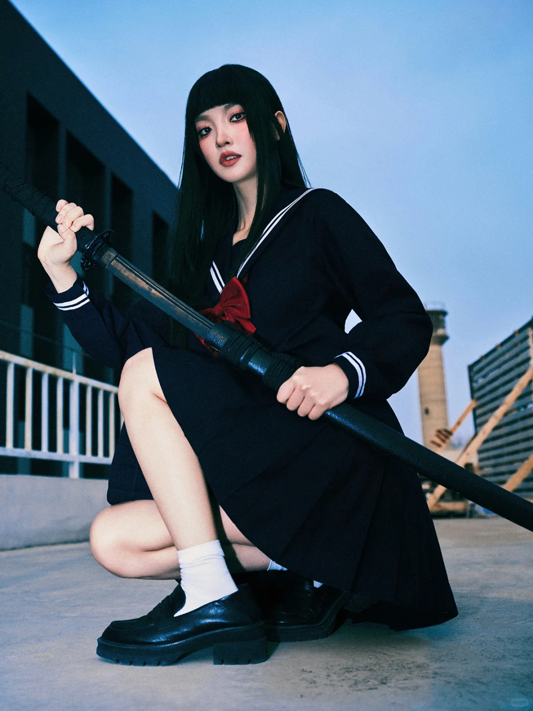 尝试了一下暗黑丧系jk🩸暗黑少女写真