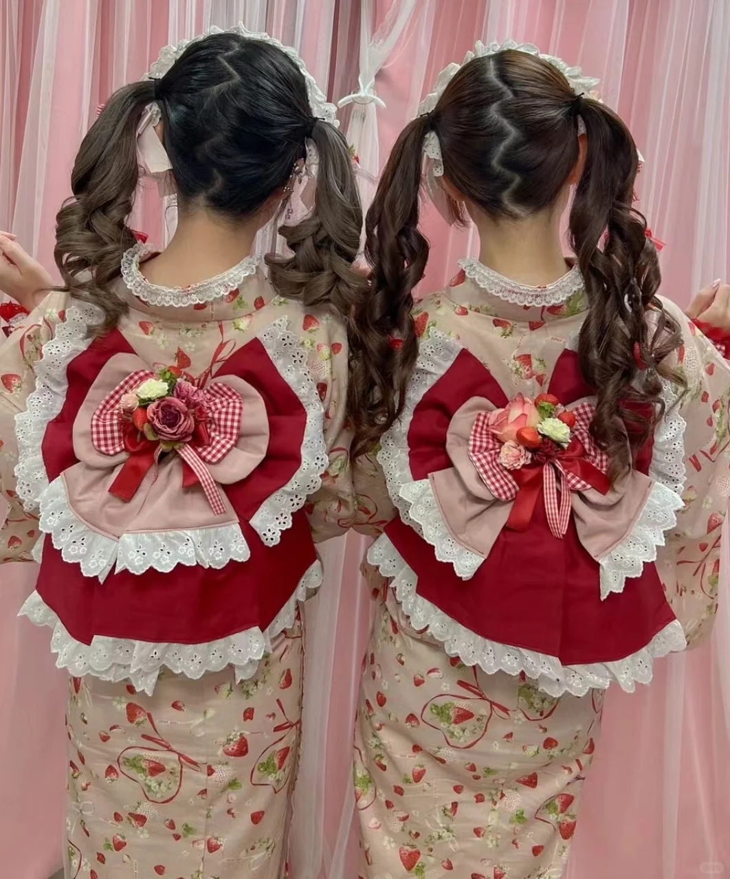 草莓系👚樱花妹浴衣穿搭