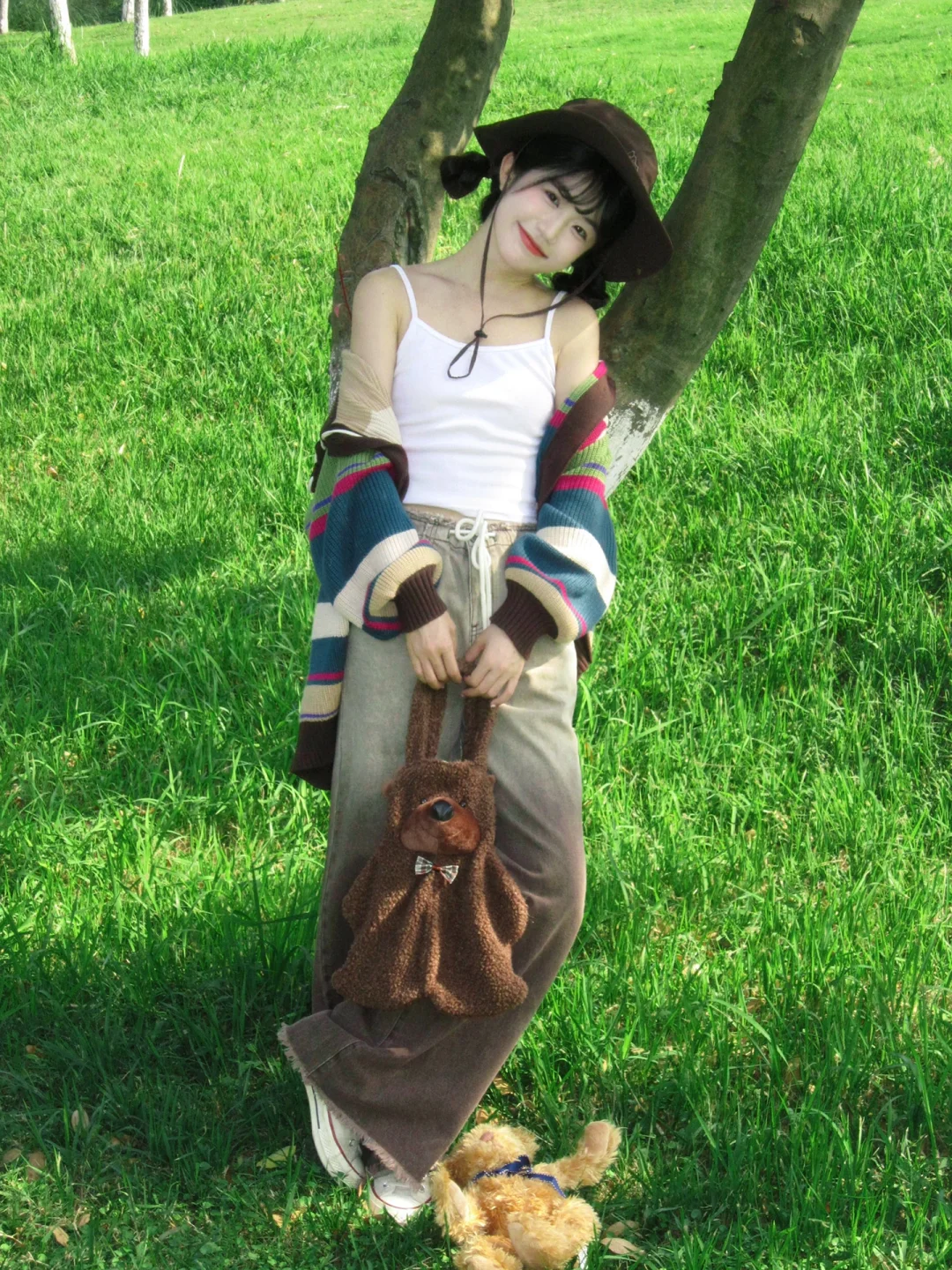 动作越大拍照越自然！！🧸🌳☀️