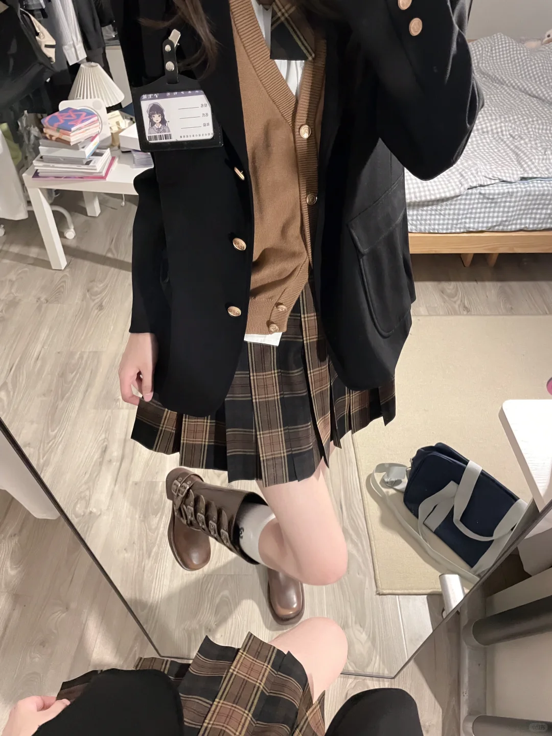 东京岁时记jk棕色格裙🧇松果小姐