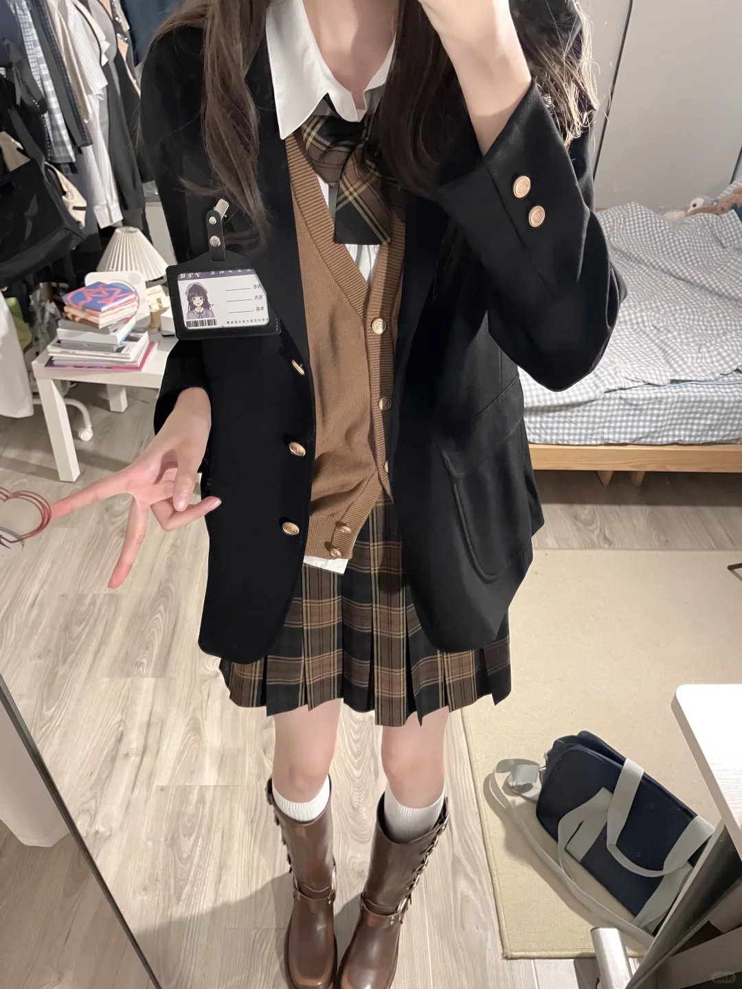 东京岁时记jk棕色格裙🧇松果小姐