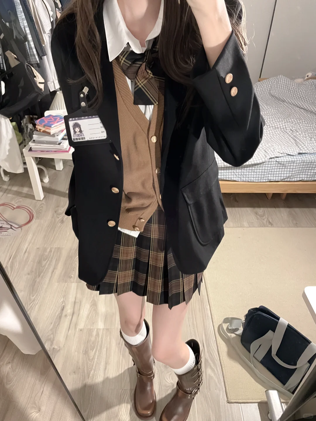 东京岁时记jk棕色格裙🧇松果小姐