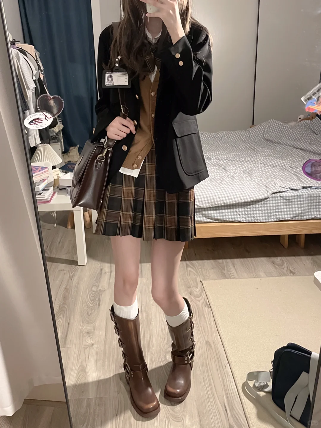 东京岁时记jk棕色格裙🧇松果小姐