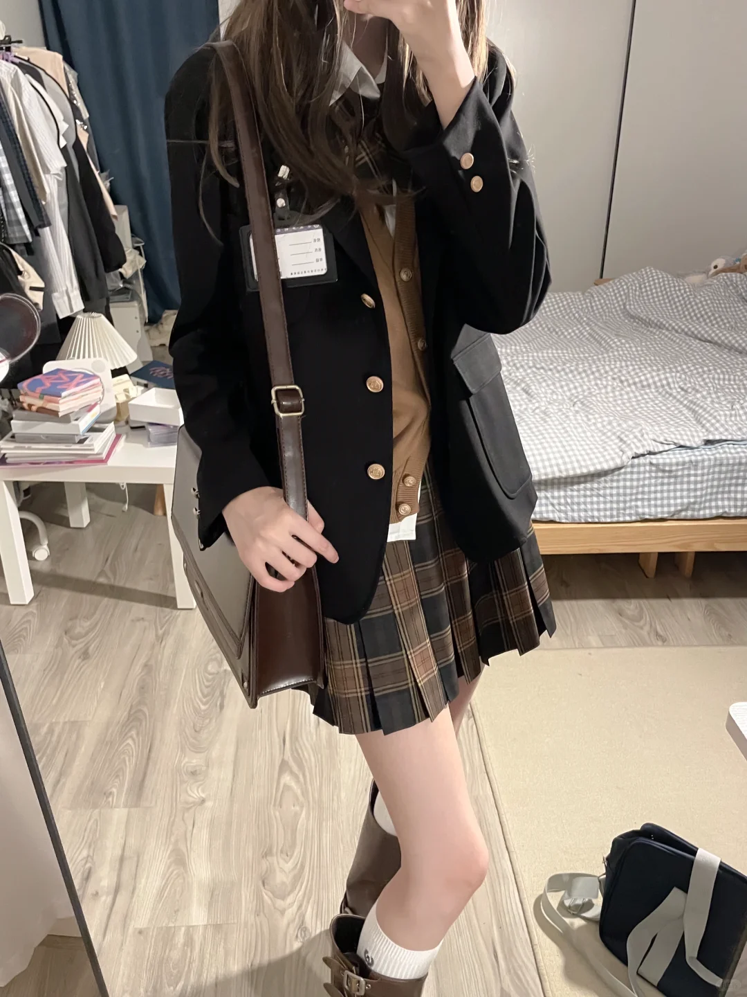 东京岁时记jk棕色格裙🧇松果小姐