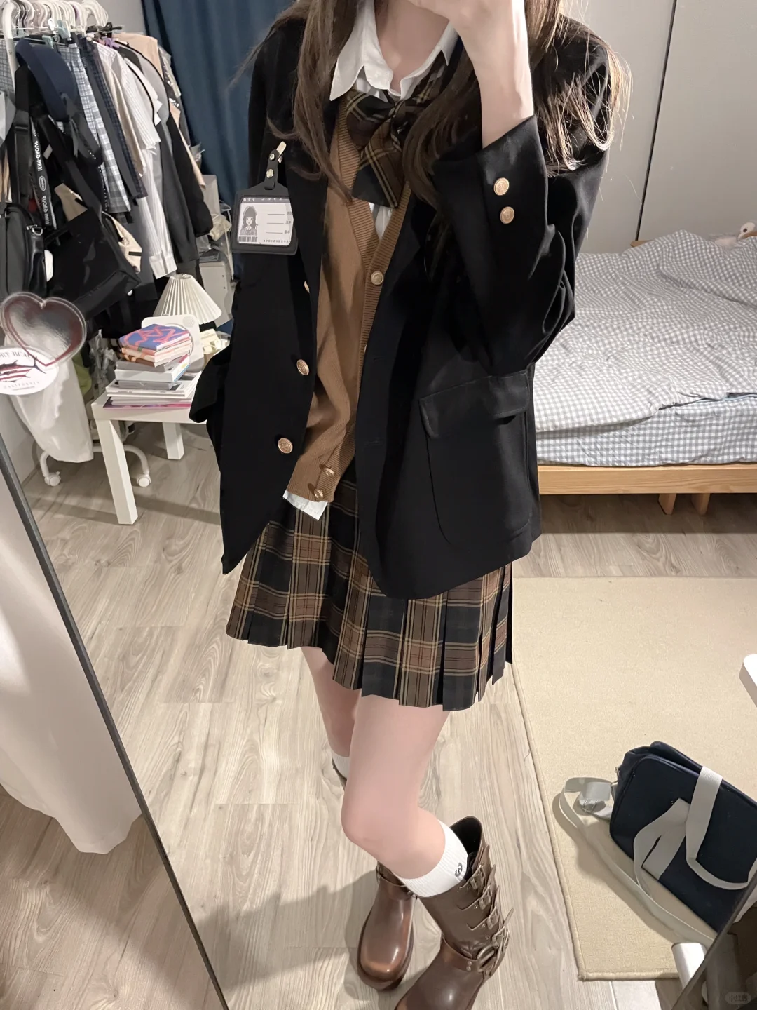 东京岁时记jk棕色格裙🧇松果小姐