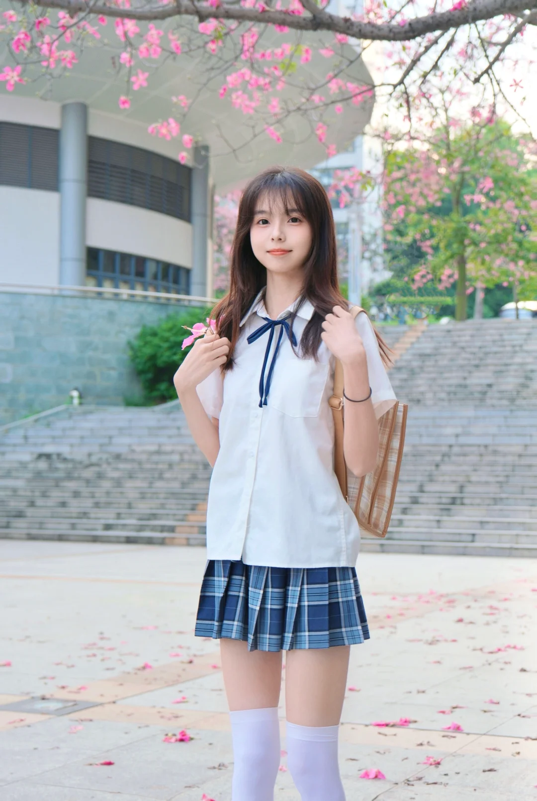 教学楼的花开了