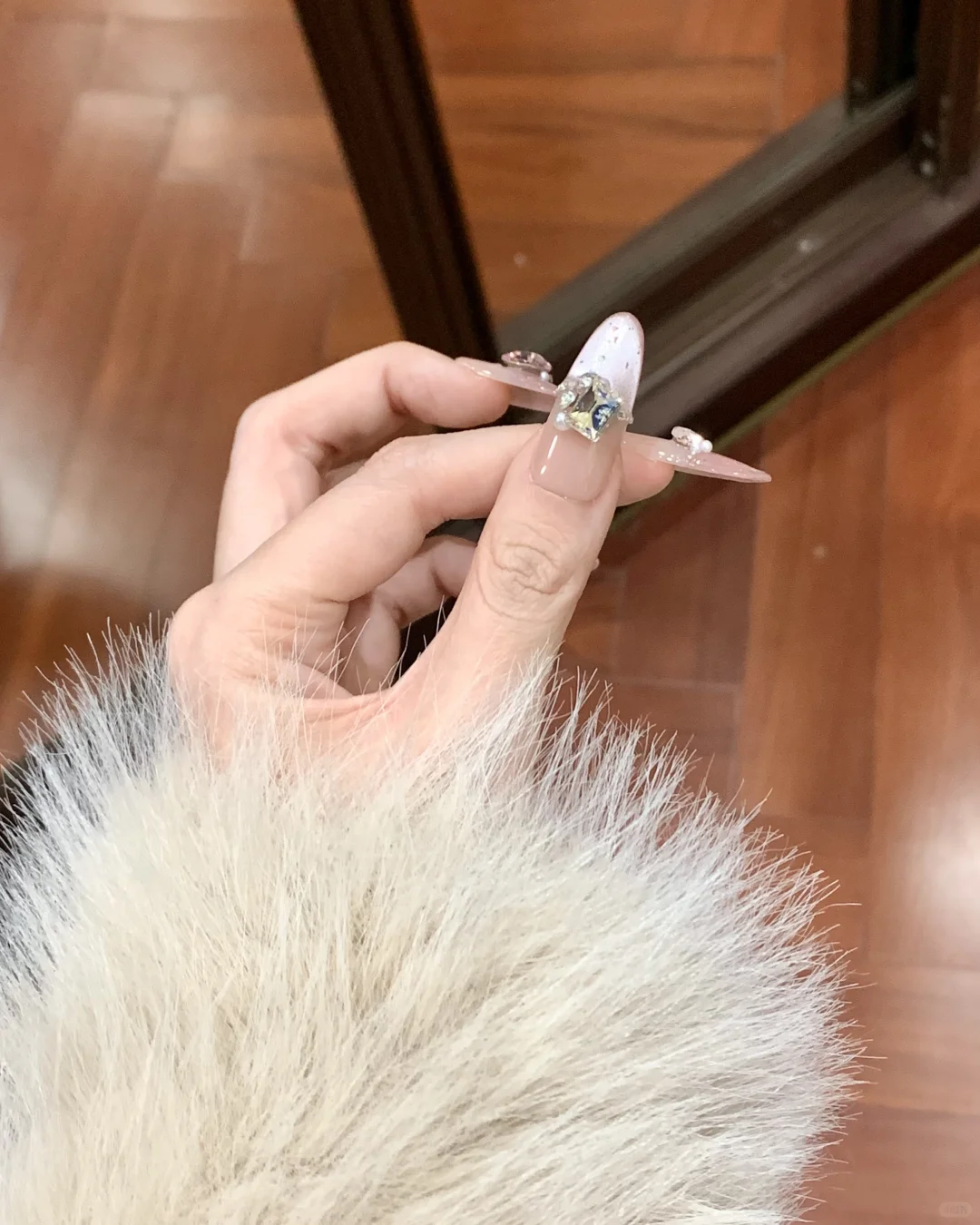 甜妹美甲💅水光感法式小桃花🌷✨
