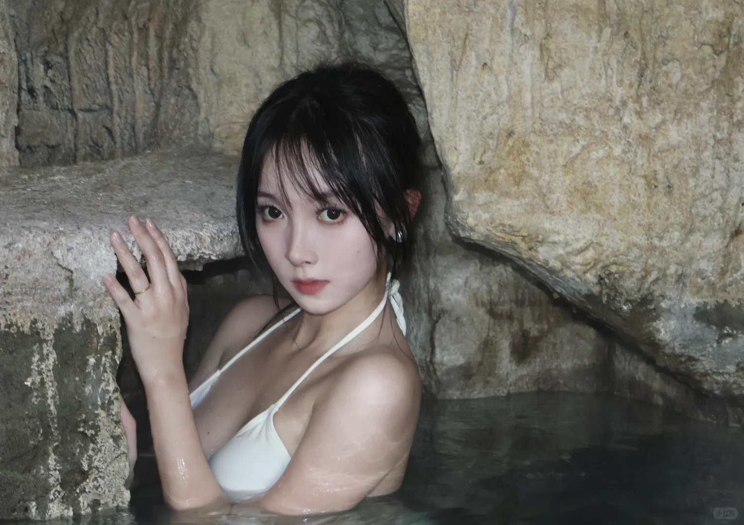 冬天温泉拍照我悟了