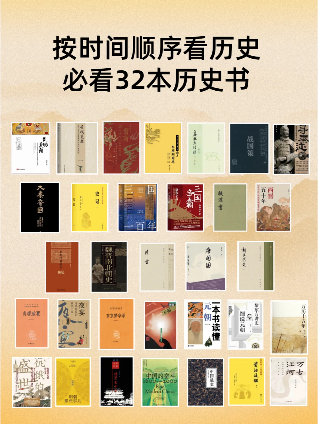 书单分享｜按时间顺序必看的32本历史书...