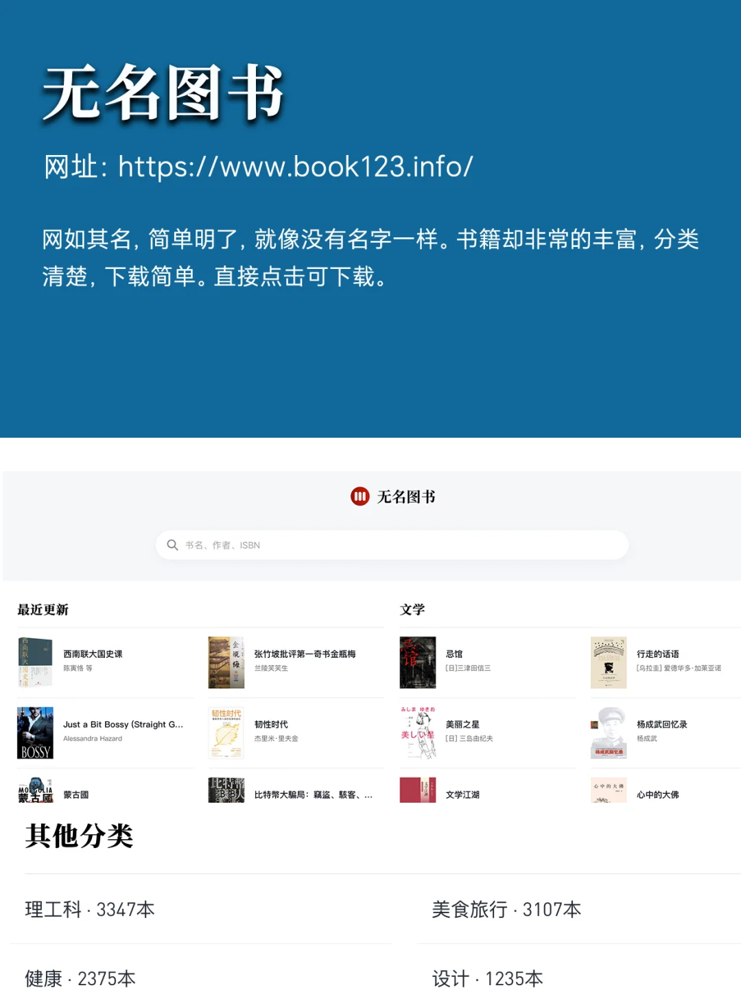 这6个免费的电子书下载站，看书自由必须收藏