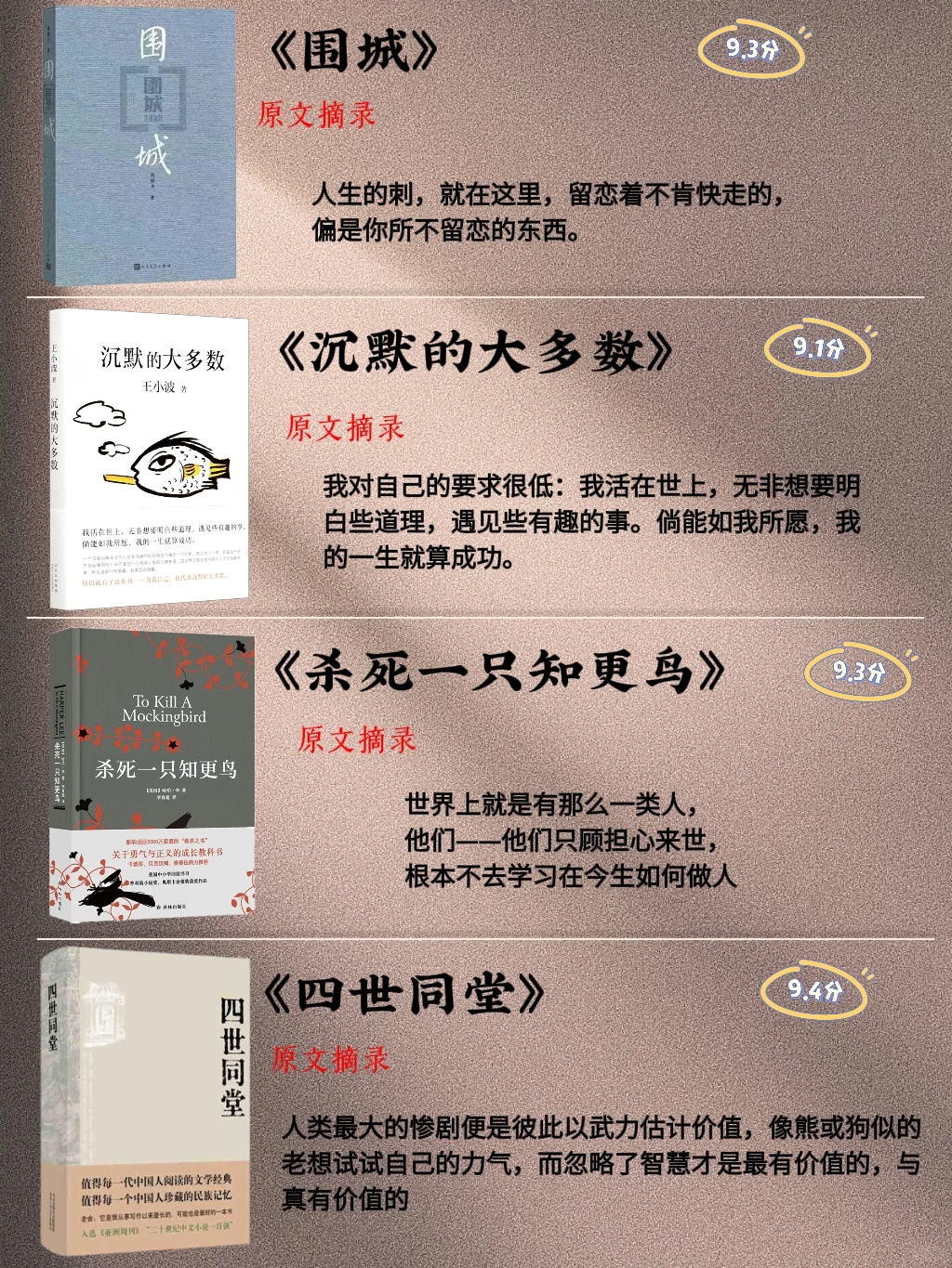 豆瓣9.0以上的书你读了几本