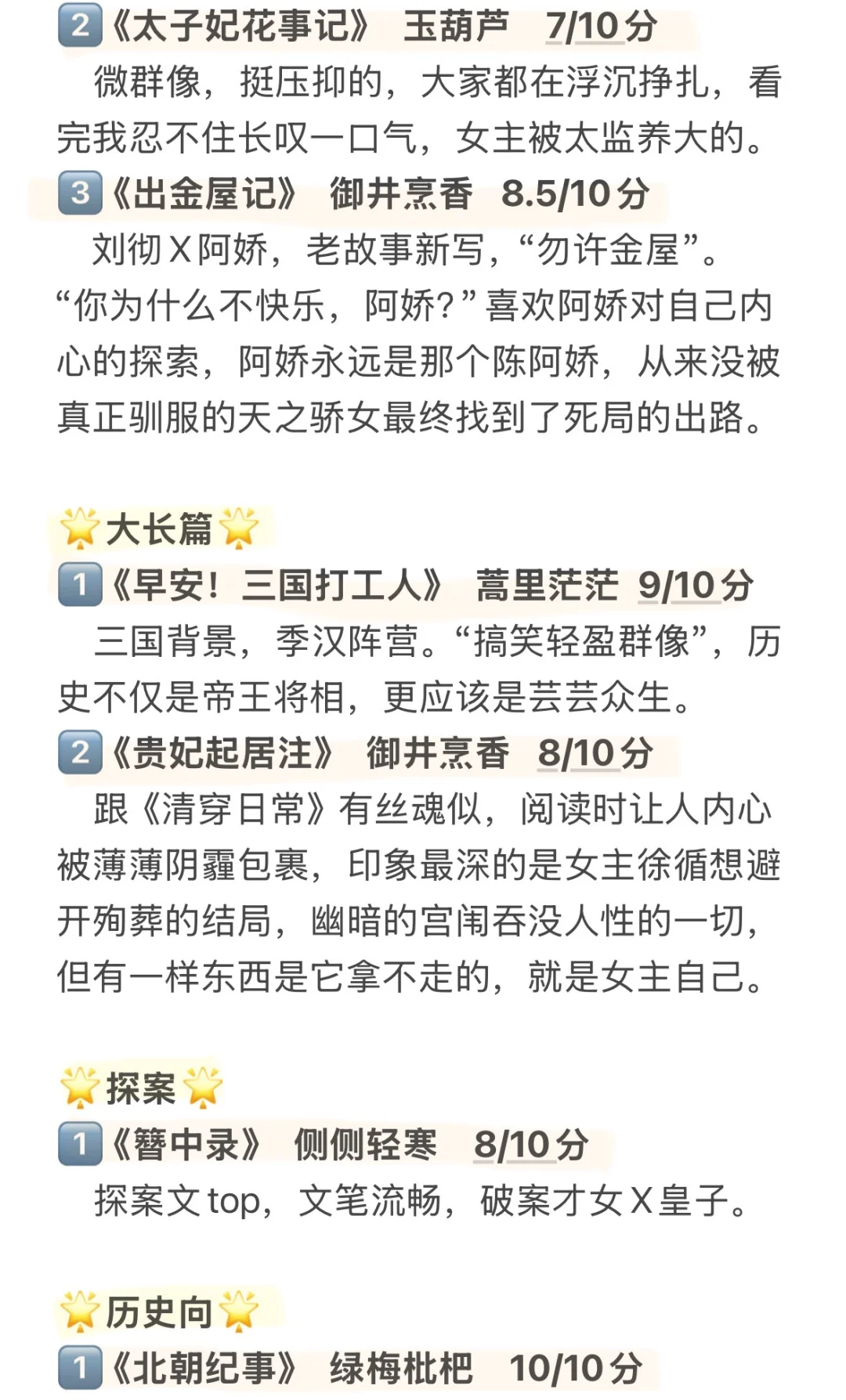 十四年书龄读者的古言小说年度总结书单