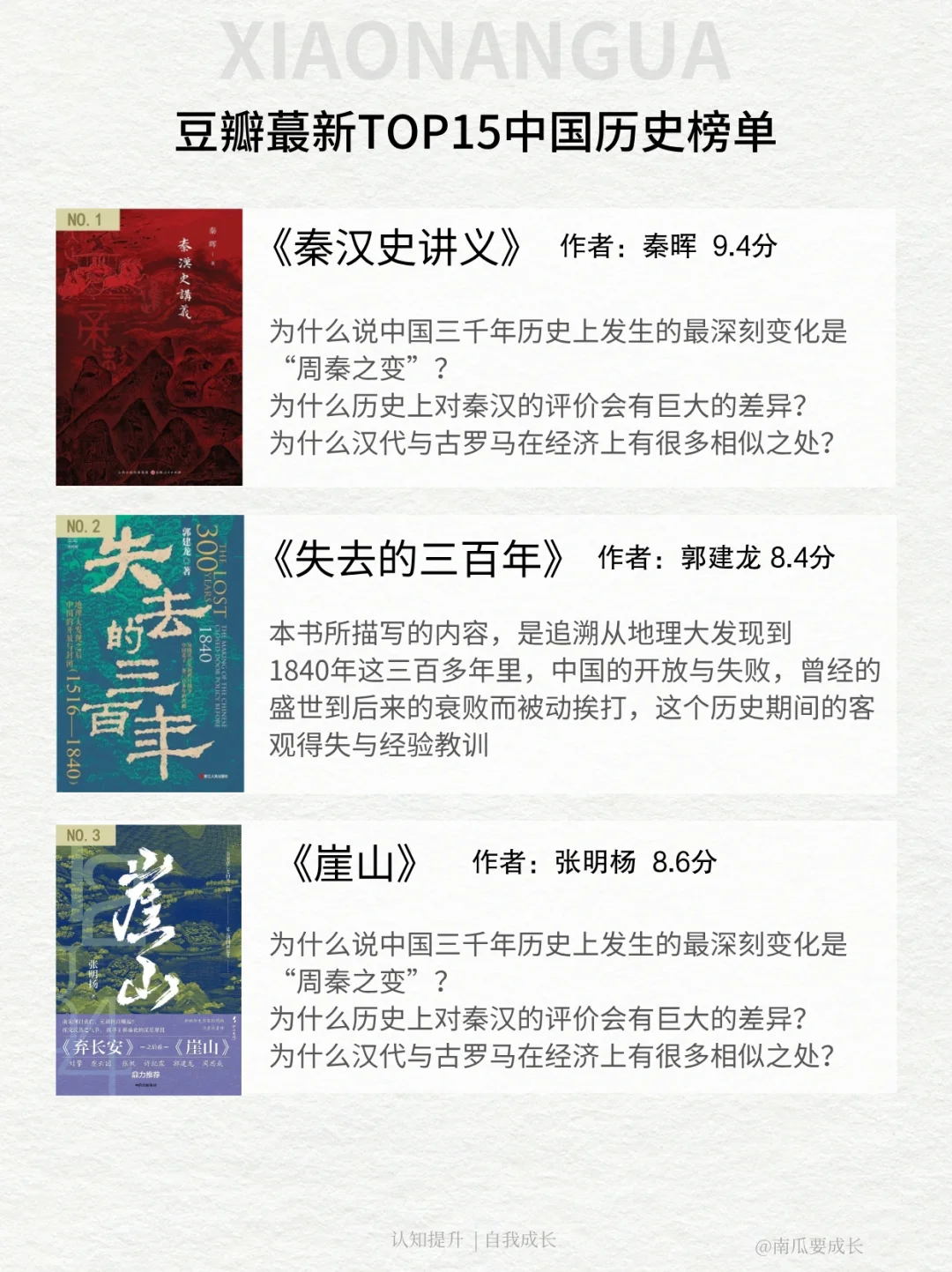 强推豆瓣高分15 本历史书单，重塑认知边界