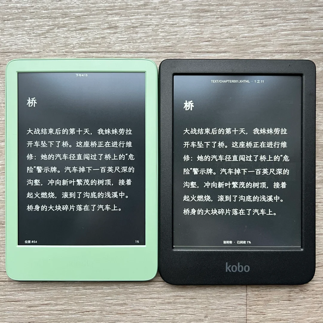 白天 Kobo BW 晚上 Kindle 2024