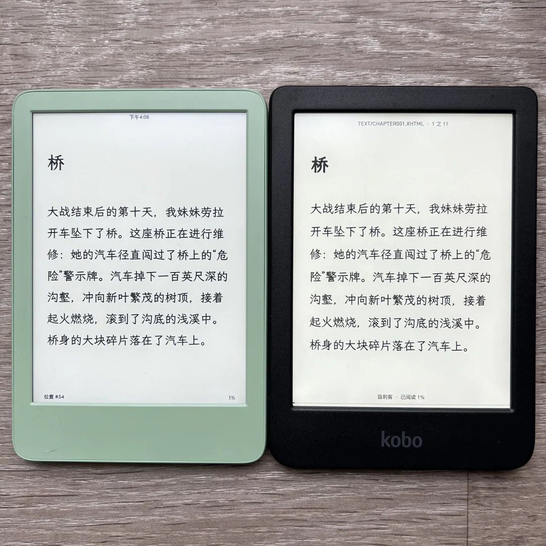 白天 Kobo BW 晚上 Kindle 2024
