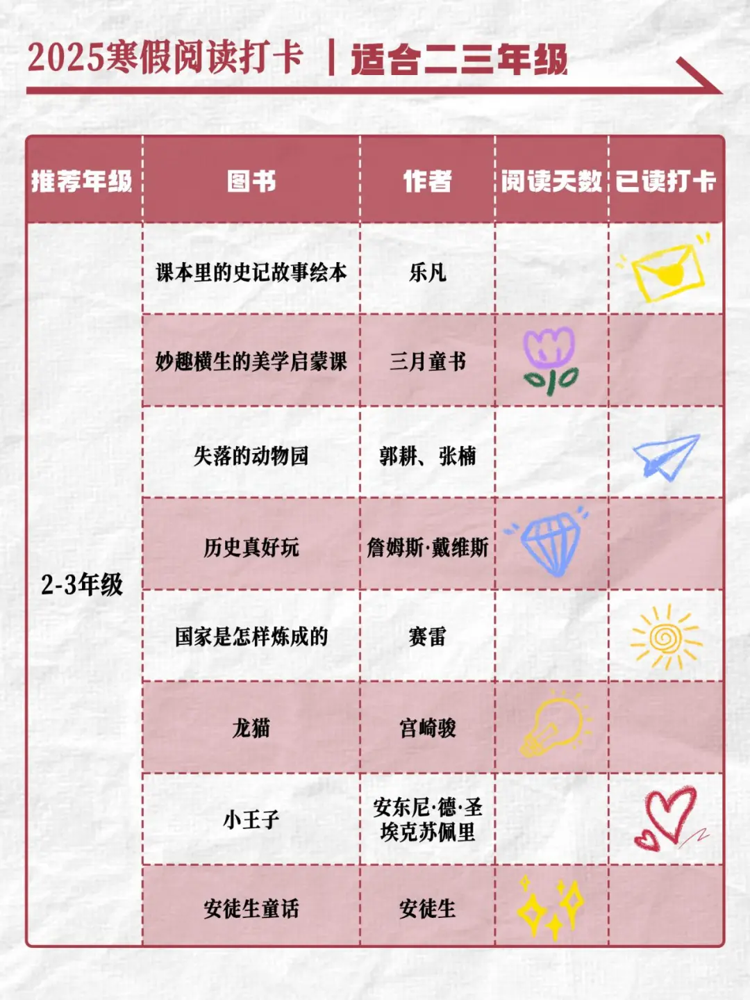 寒假阅读推荐 | 中小学必读书单+阅读打卡