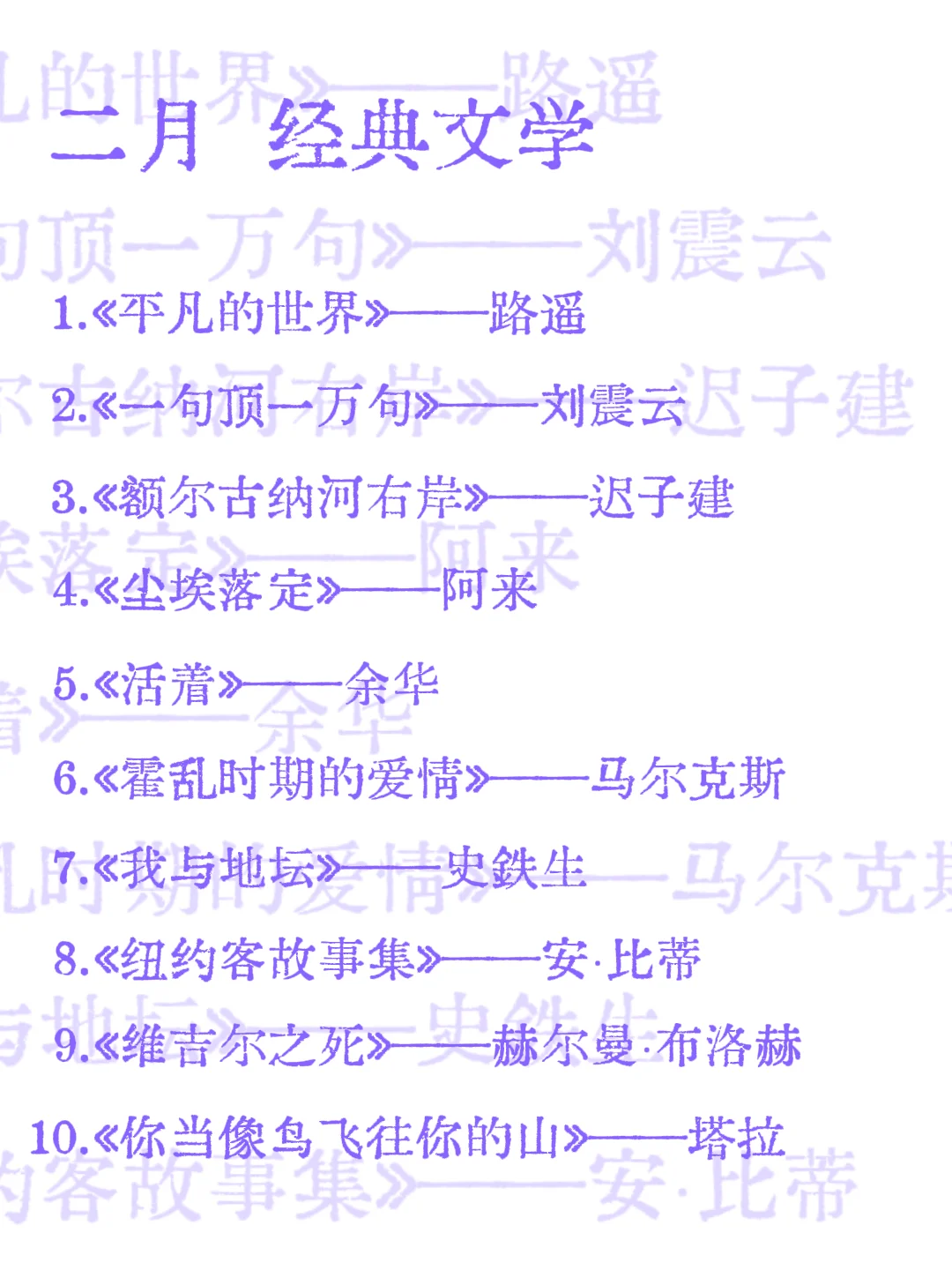 保姆级书单｜从2025年1月开始读书吧！