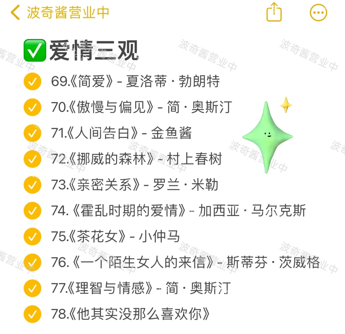 100本不同类型高质量书目，总能找到你喜欢‼️