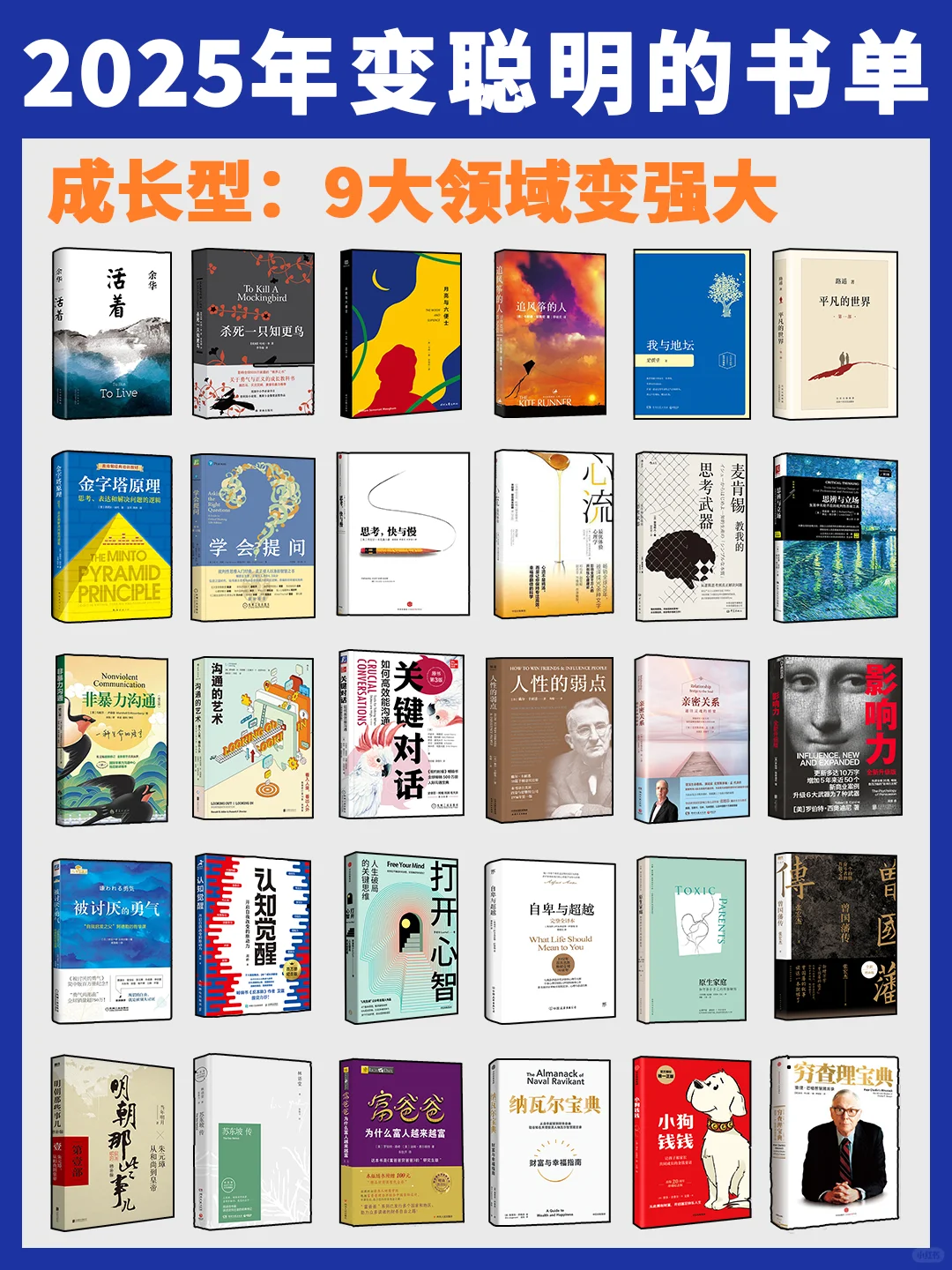 2025年成长书单，9大领域变聪明！