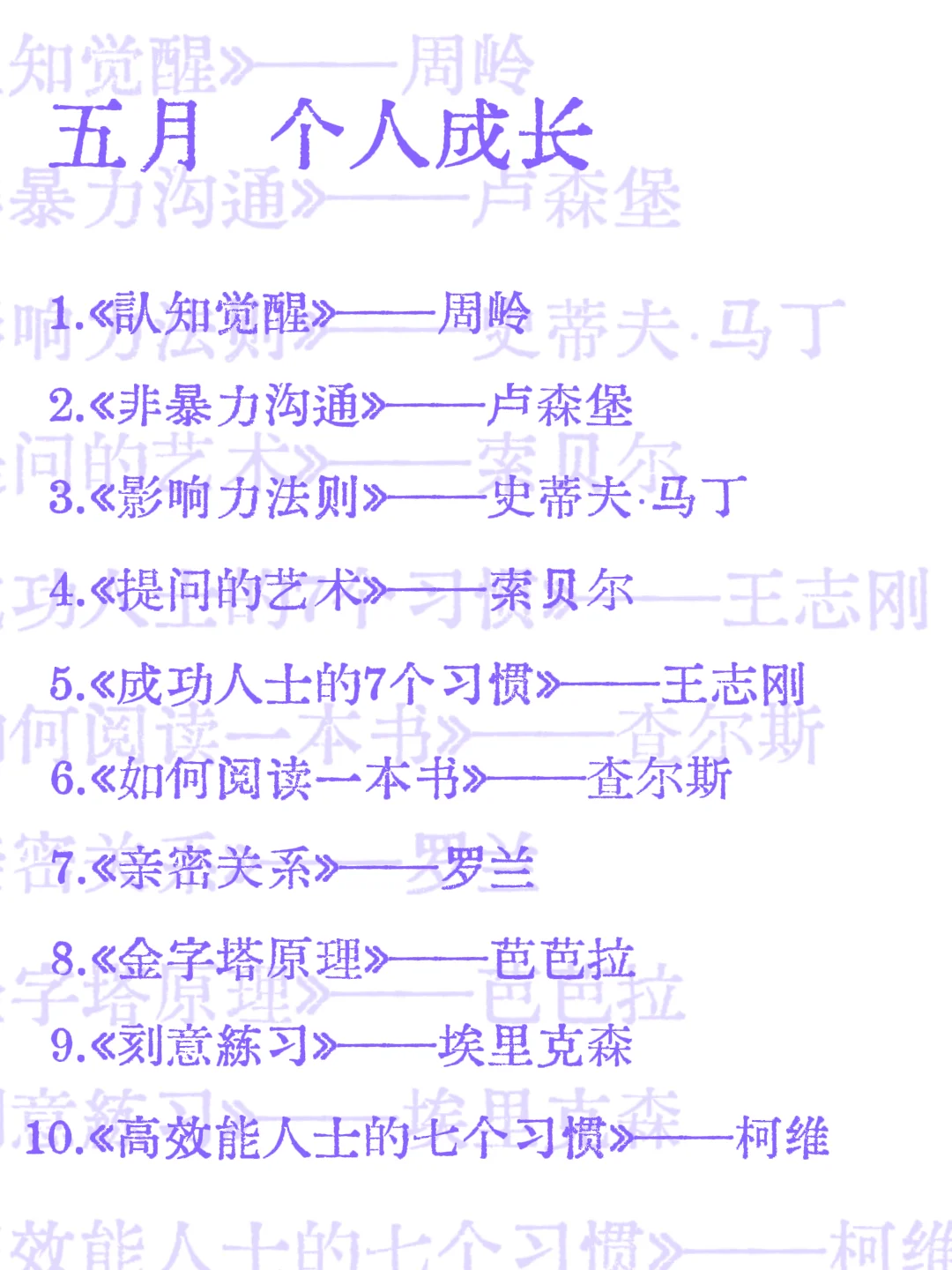 保姆级书单｜从2025年1月开始读书吧！