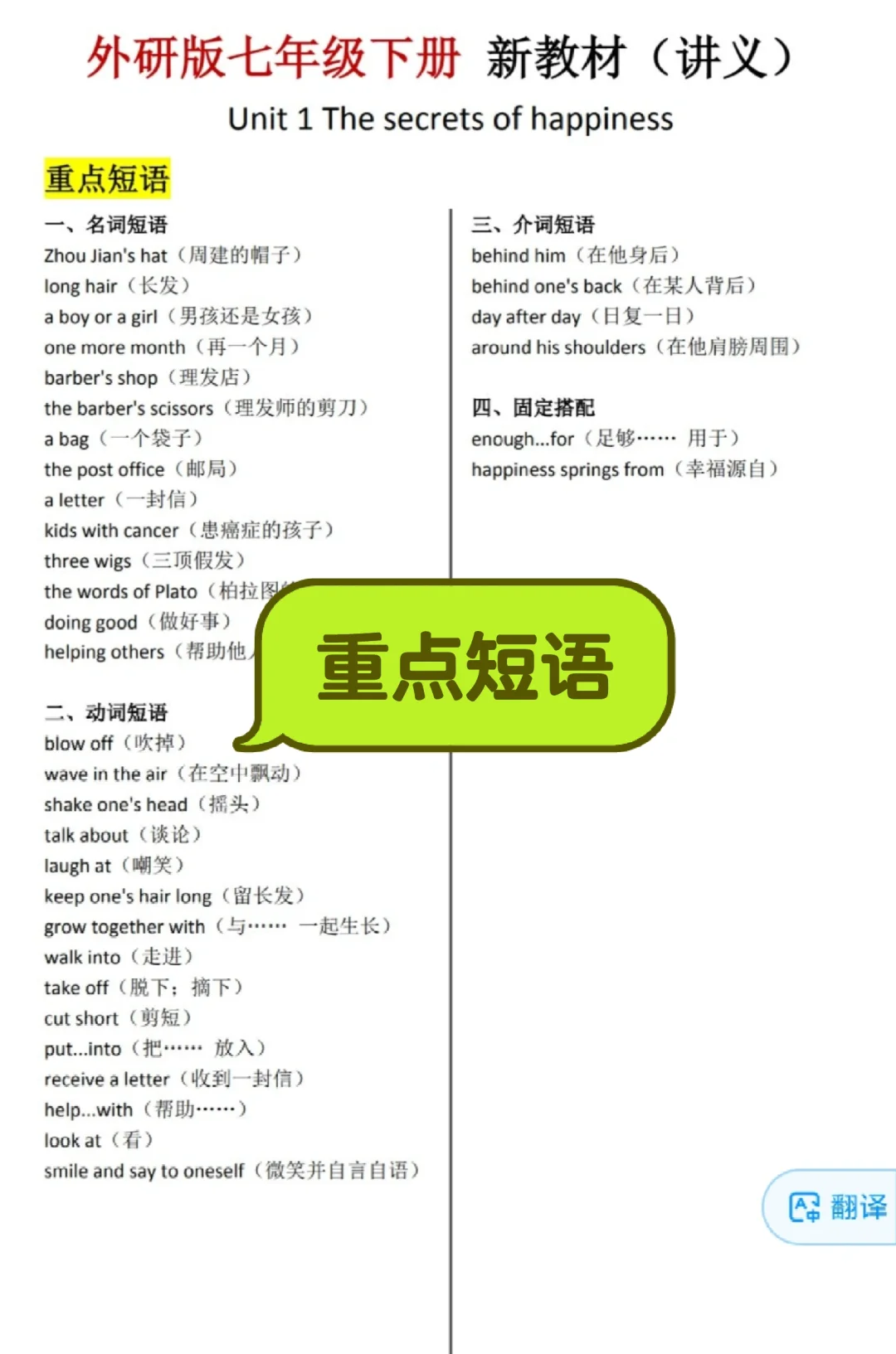 2025外研新版英语七下电子资料寒假预习