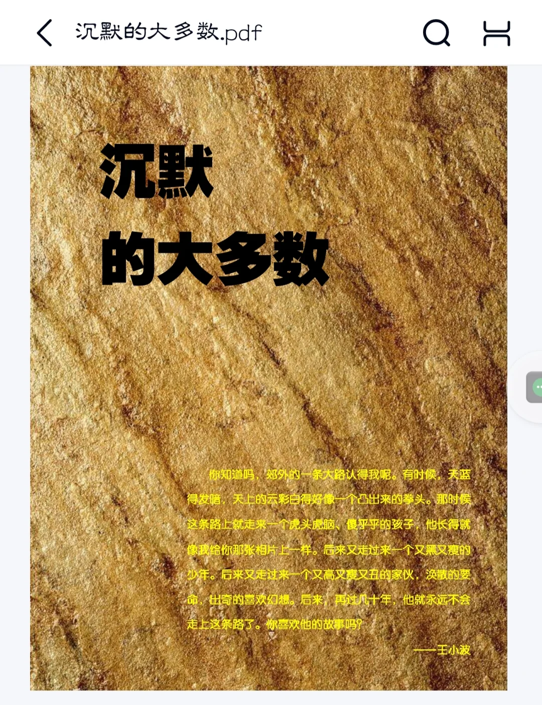 王小波《沉默的大多数》｜pdf电子书