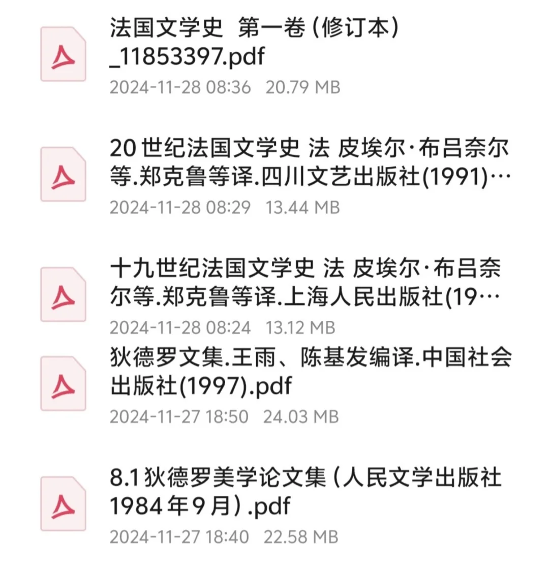 各类文学类电子书PDF资源
