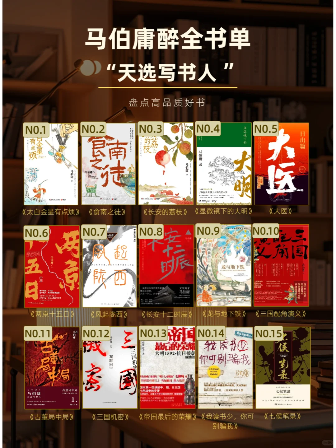 马伯庸醉全书单|真爱粉别骂😭这次真全了