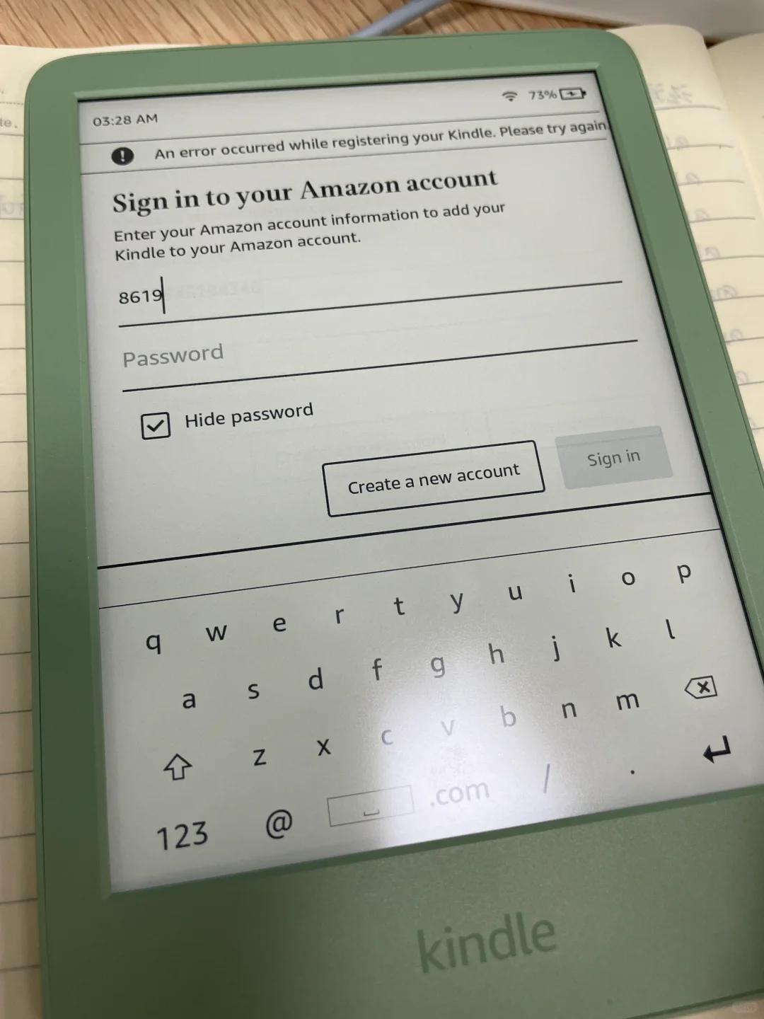 求助，kindle小绿无法正常登陆美亚