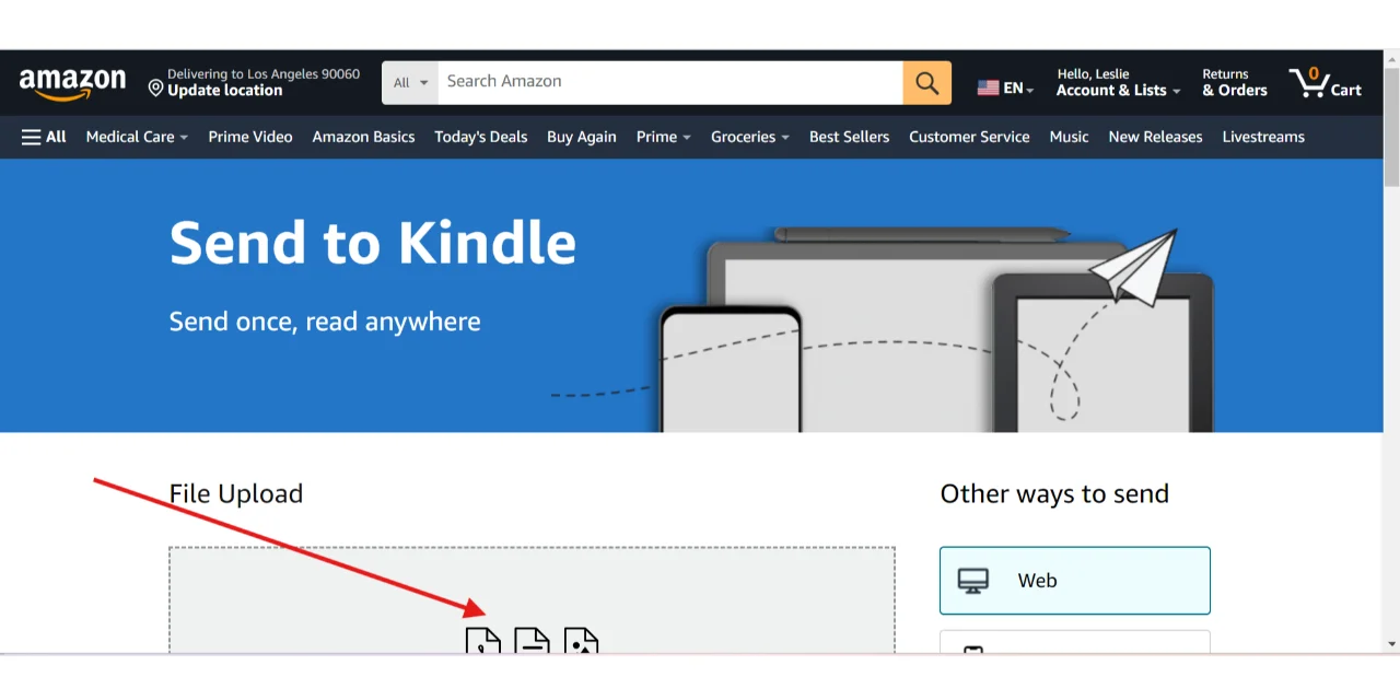 如何只用电脑网页传书到kindle