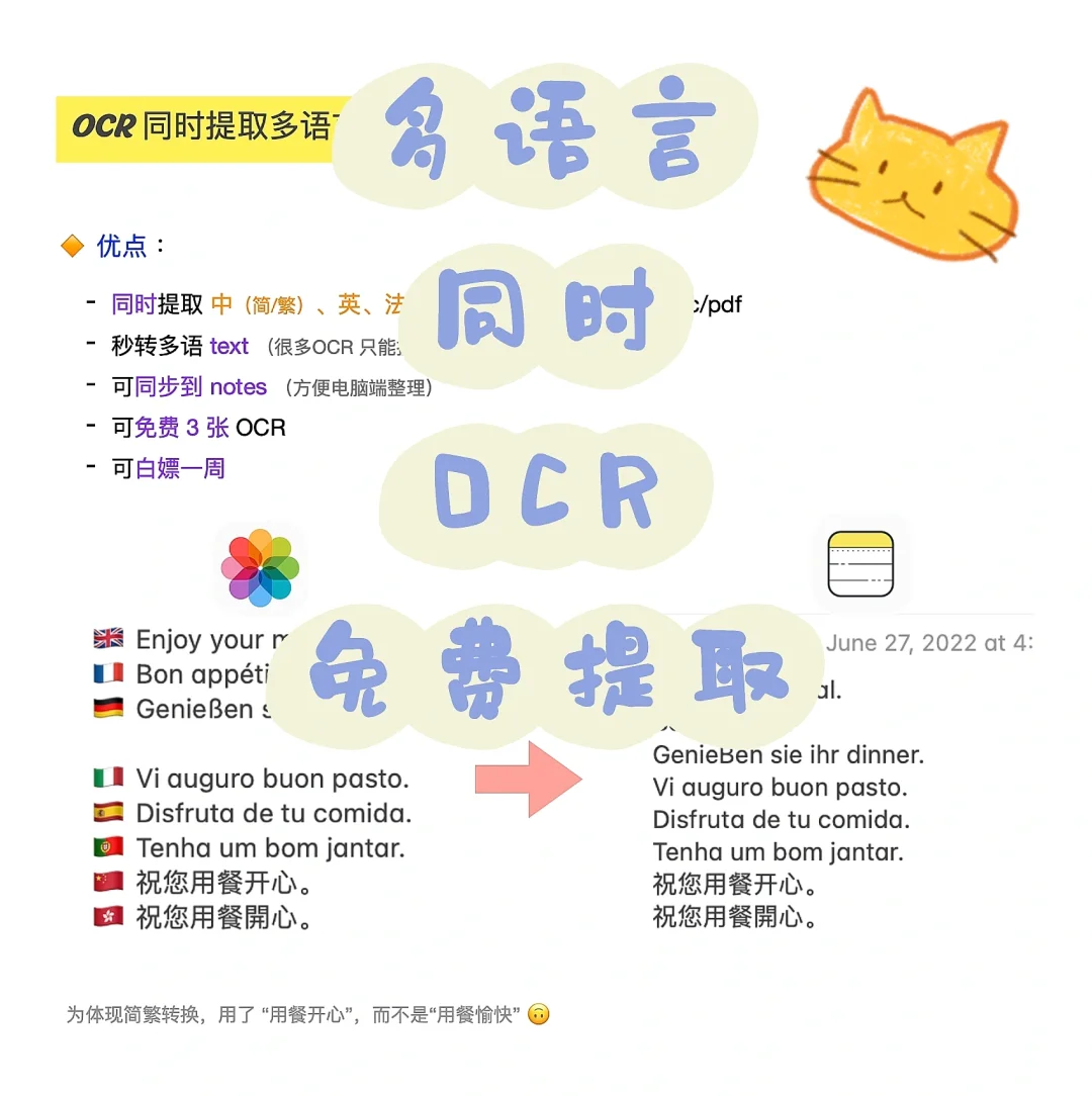 多语言资料同时OCR-免费提取