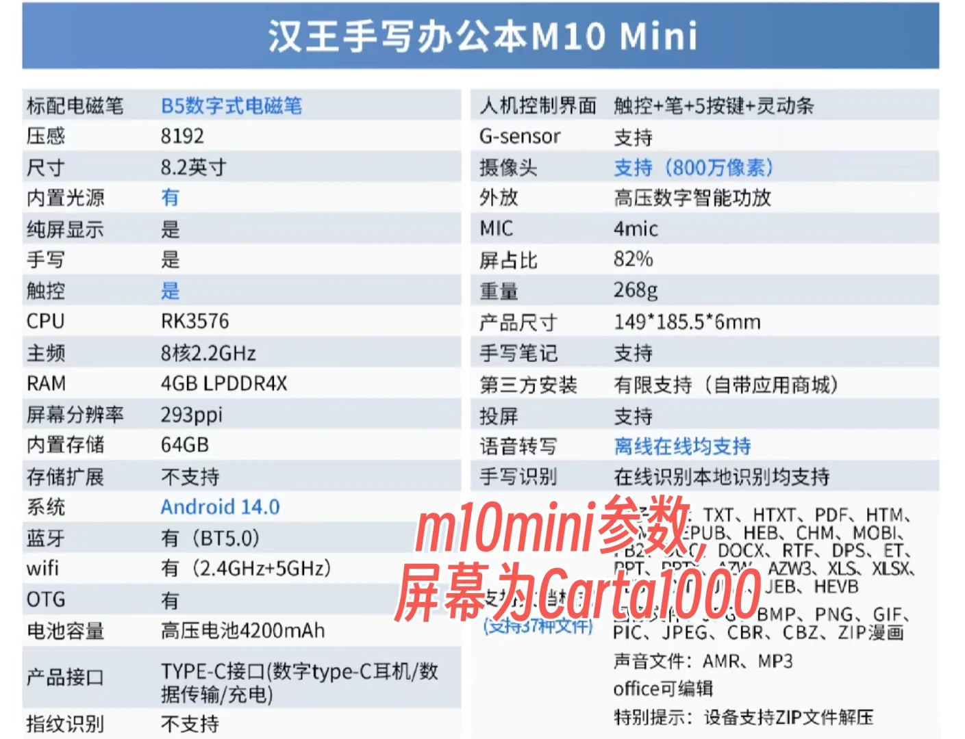 汉王m10mini和文石leaf2阅读对比