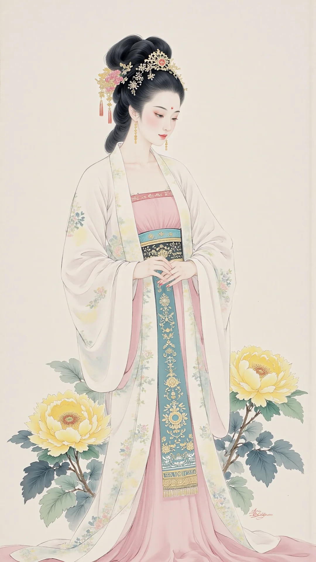 超级丝滑的一组贵妃工笔画（有咒语和方法）