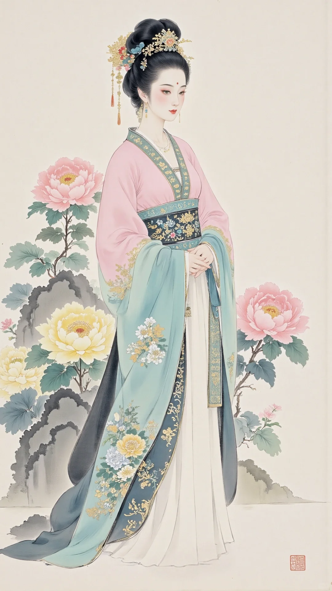 超级丝滑的一组贵妃工笔画（有咒语和方法）