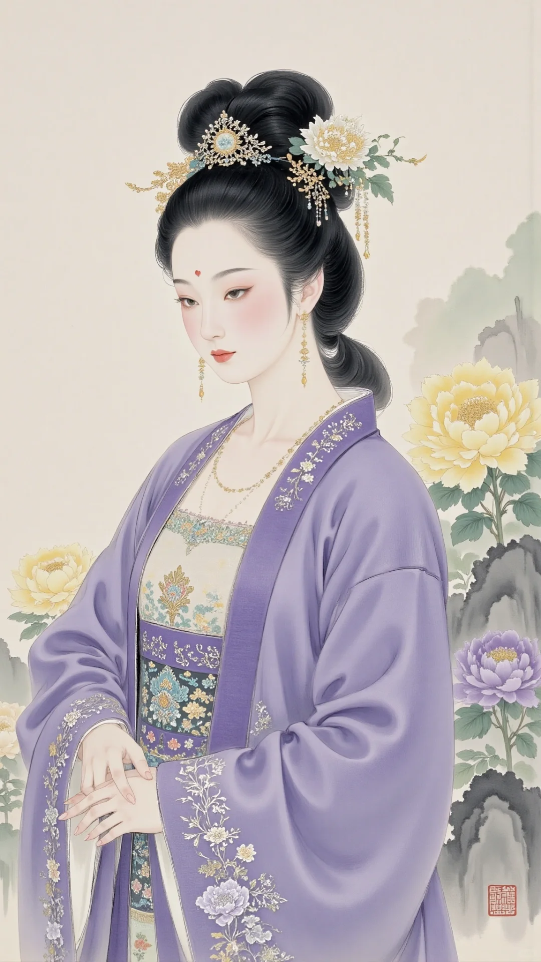 超级丝滑的一组贵妃工笔画（有咒语和方法）