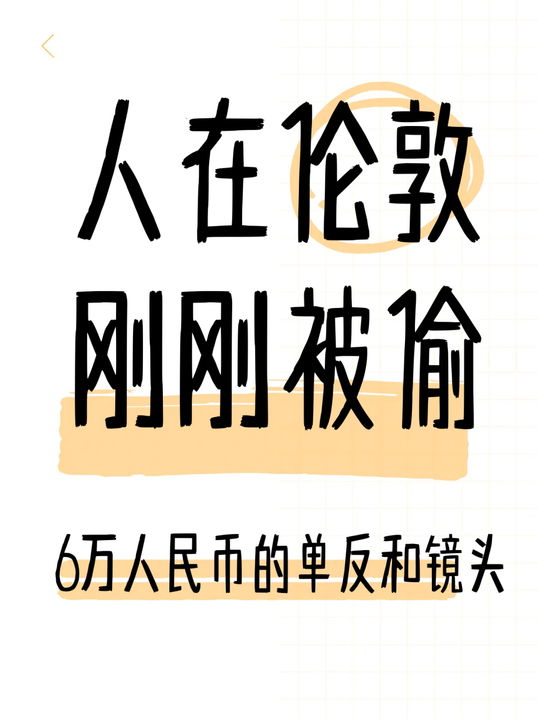 求救：在伦敦，刚刚丢失大几万的单反和镜头。