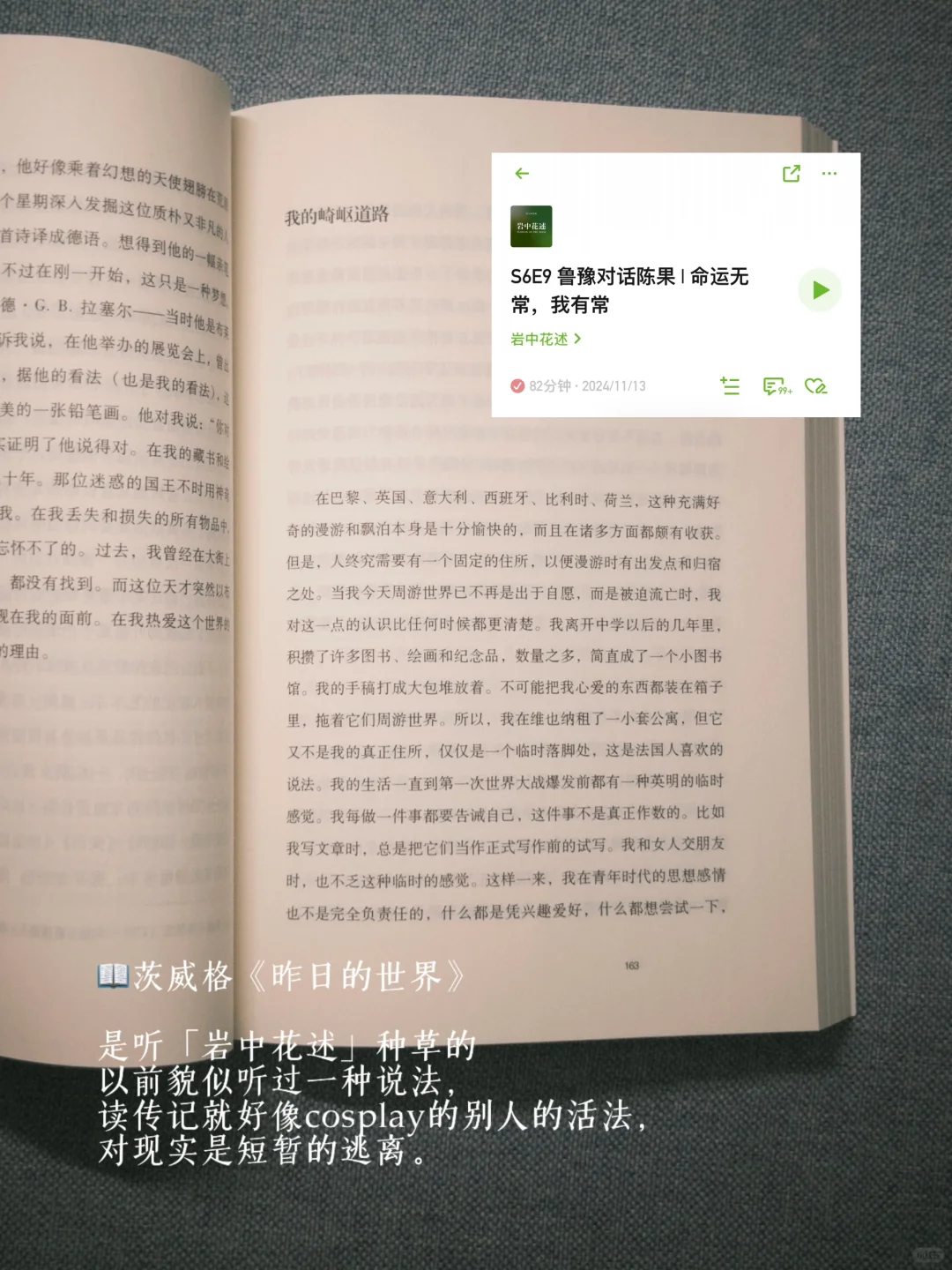 （：阳光把纸书的肌理照出漫漫丘陵