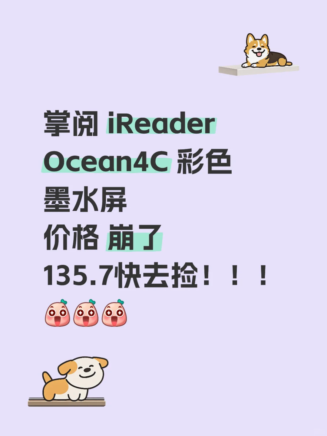 掌阅 iReader 彩色墨水屏！开始啦！135.7➗！！！