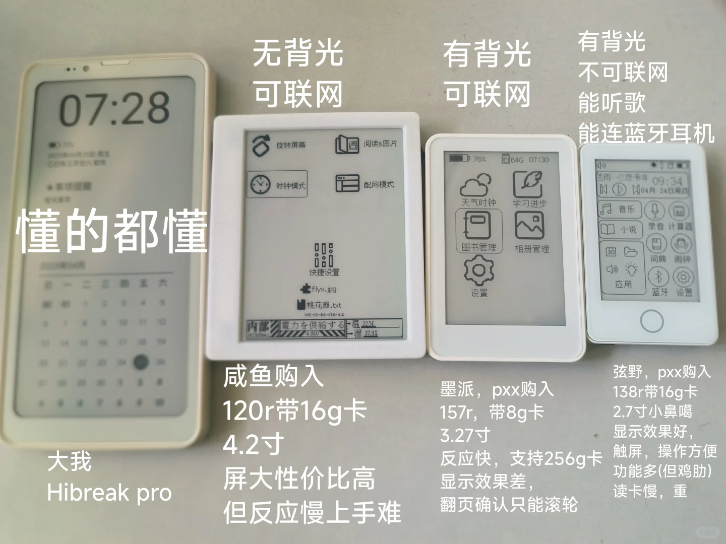 我的小鼻噶墨水屏们，附带优缺点测评