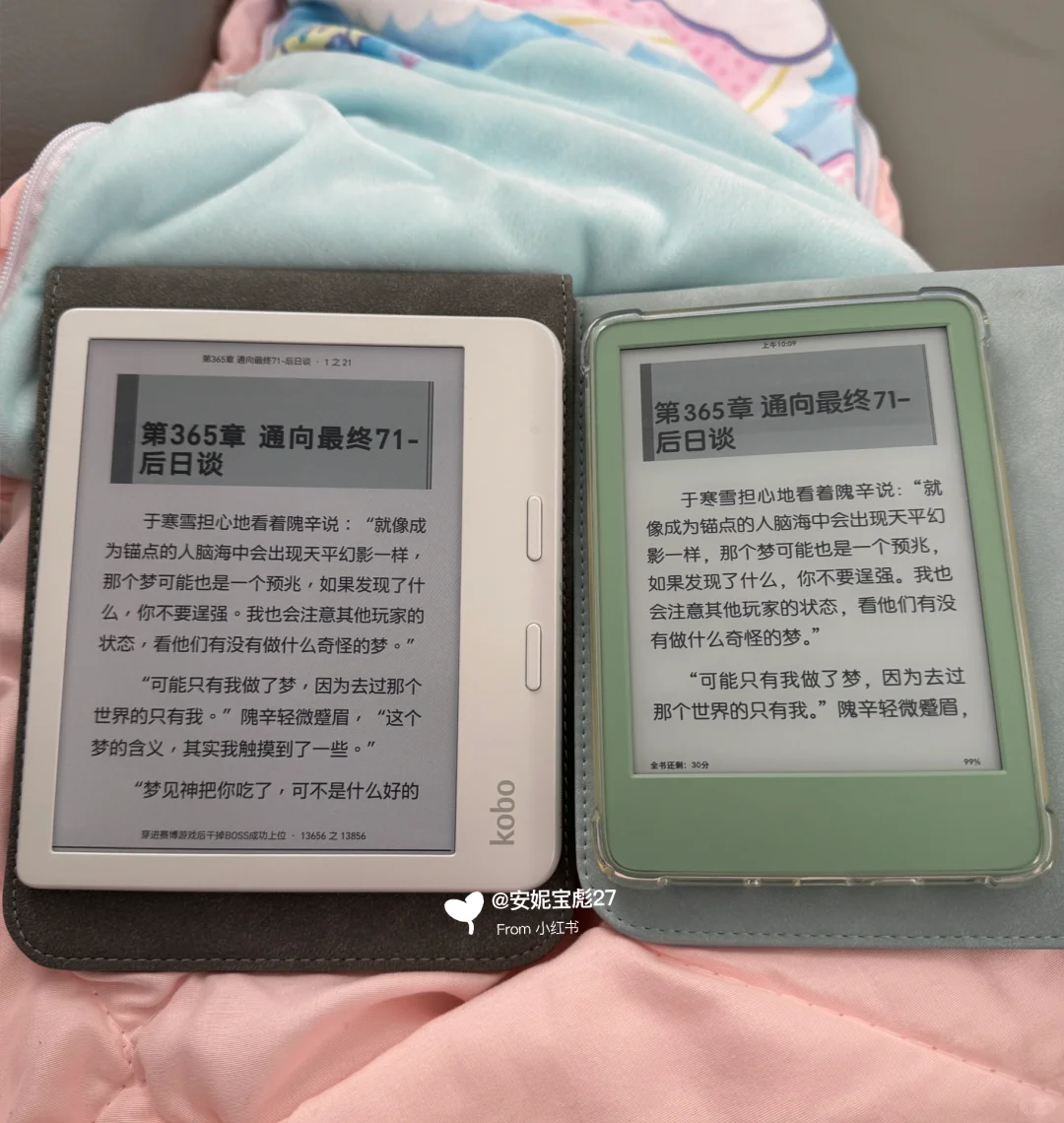 我的kobo小白和kindle小绿～