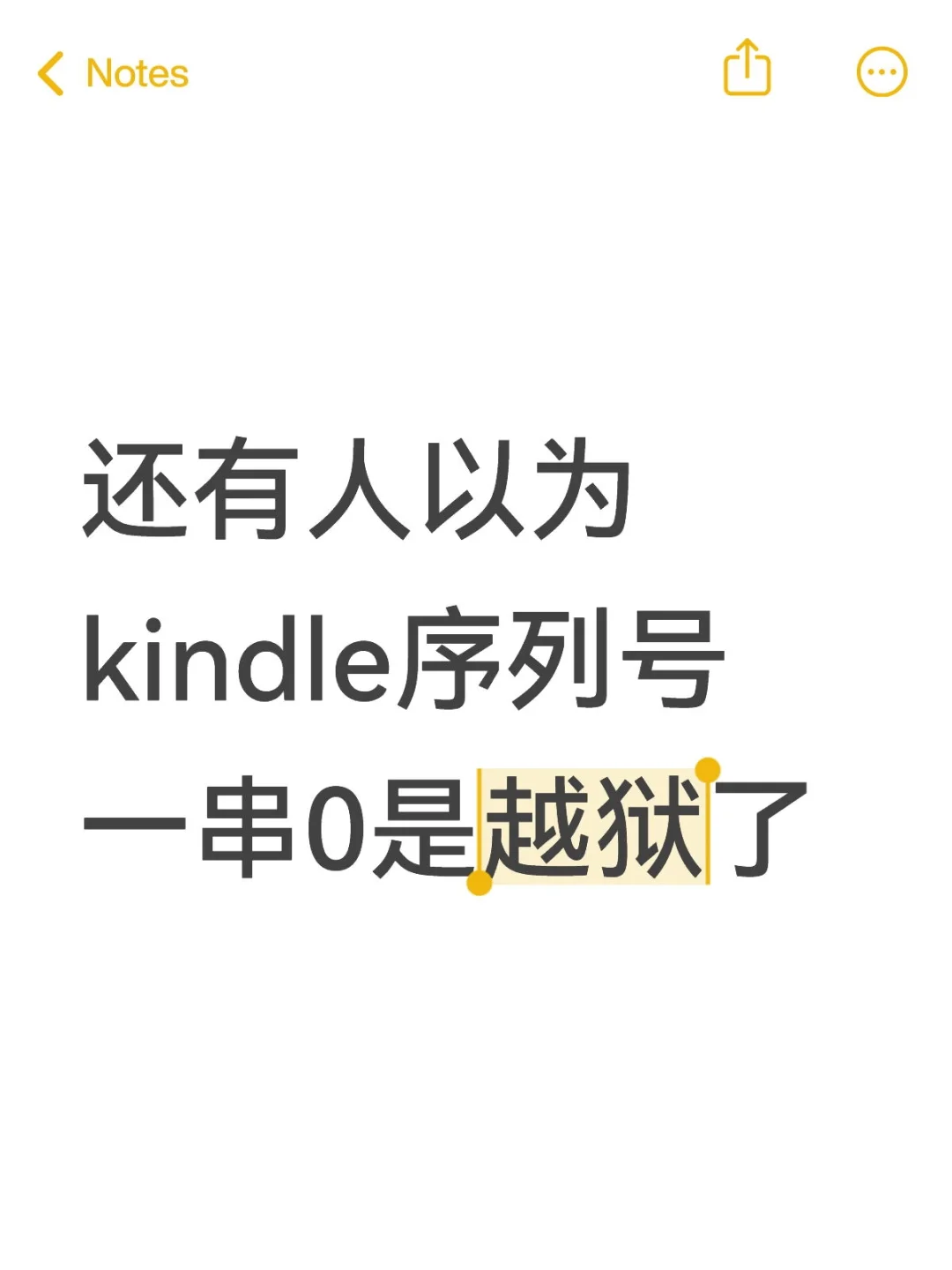 还有人以为Kindle序列号一串0是yy了。