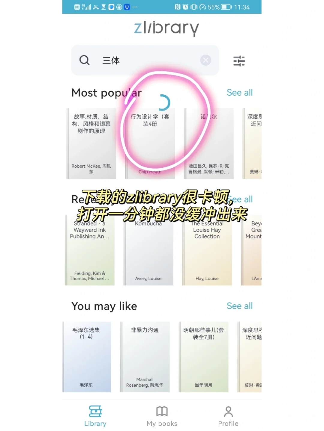 Zlibrary 打开经常卡顿的问题
