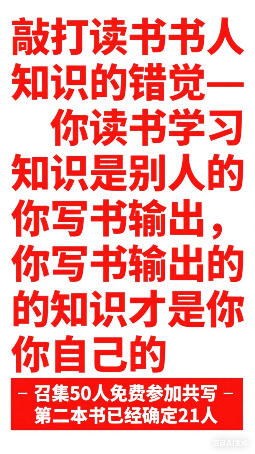 🔥🔥破除读书错觉免费加入共写第二本书