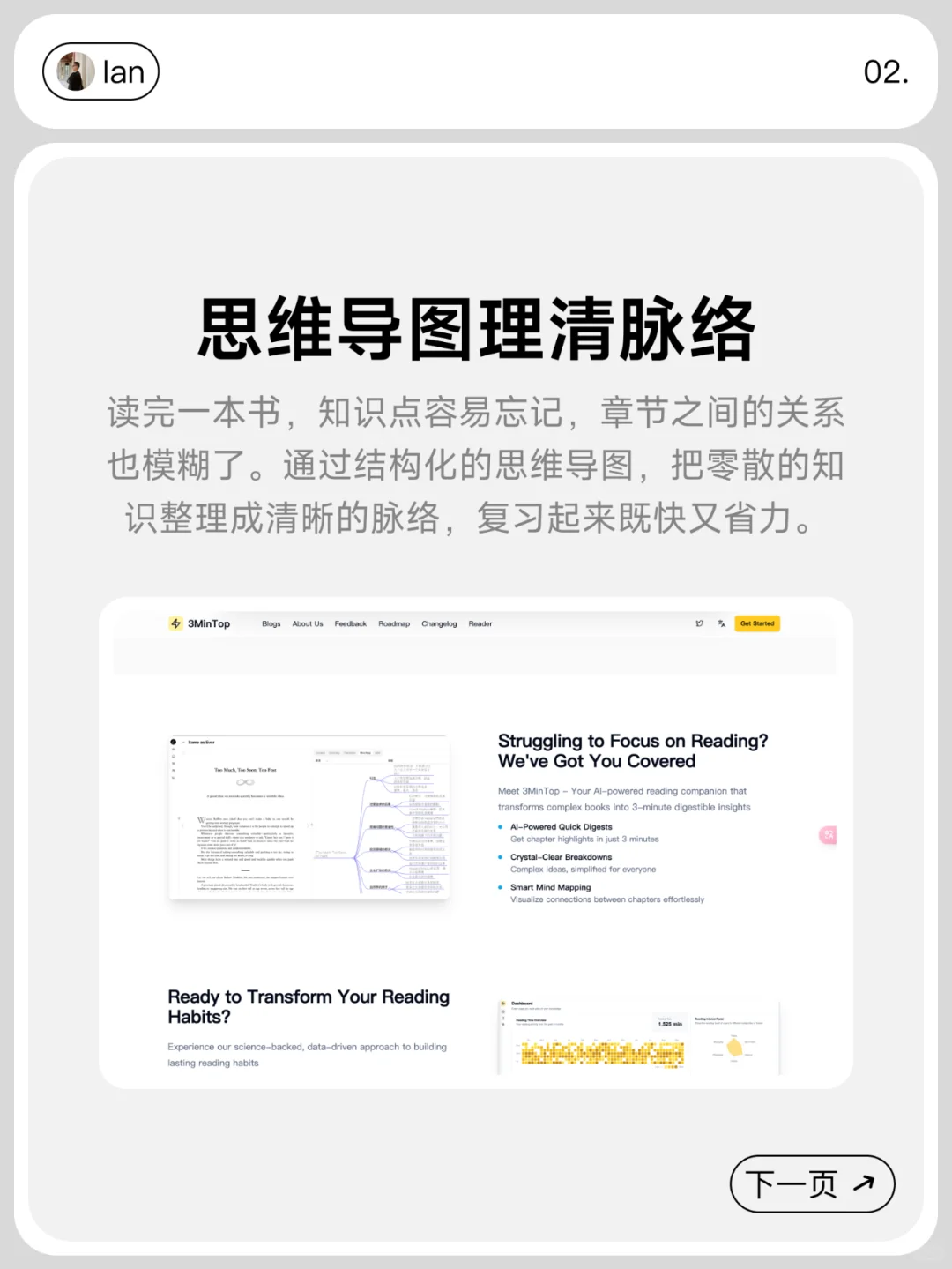 3MinTop：3分钟快速阅读，核心内容一目了然